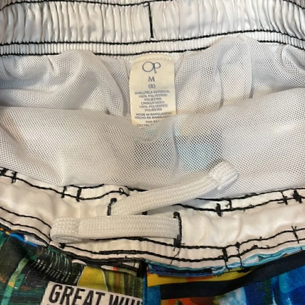 OP boys, shark print swim trunks.Size 8.